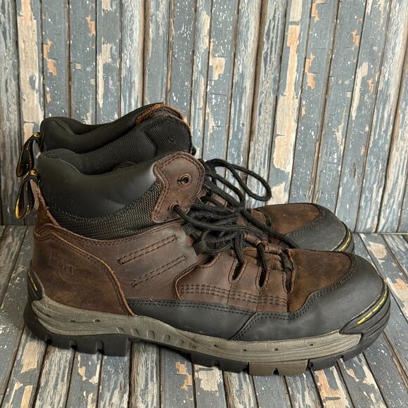 Dr Martens Industrial Steel Toe Boots Mens 12 Brown Slip Resistant Comfort